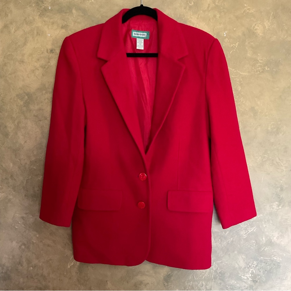 Vintage 90s Boston Wool Blend Oversized Longline Blazer